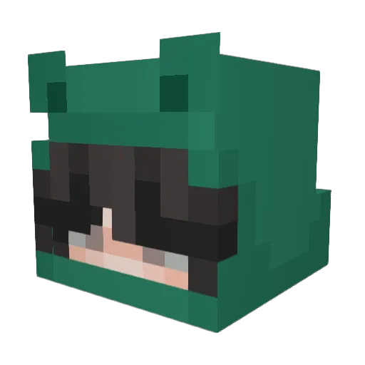 Fry1o Minecraft avatar head, 3D render
