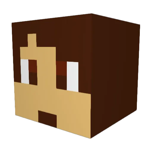 Fryette Minecraft avatar head, 3D render