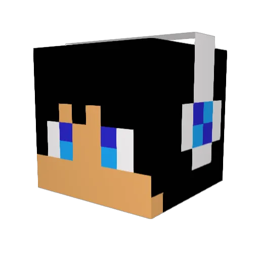 Fryzed Minecraft avatar head, 3D render
