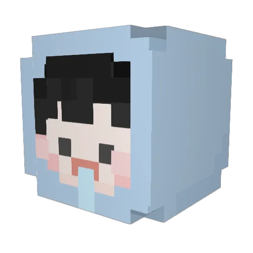 Fseasons_ Minecraft avatar head, 3D render