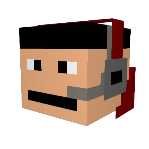 Ft32dog Minecraft avatar head, 3D render