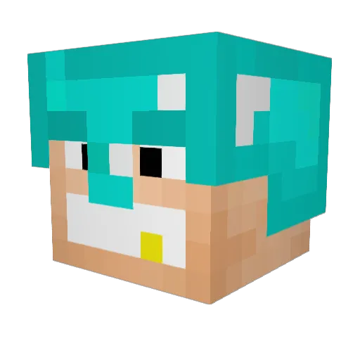 FtKickass Minecraft avatar head, 3D render
