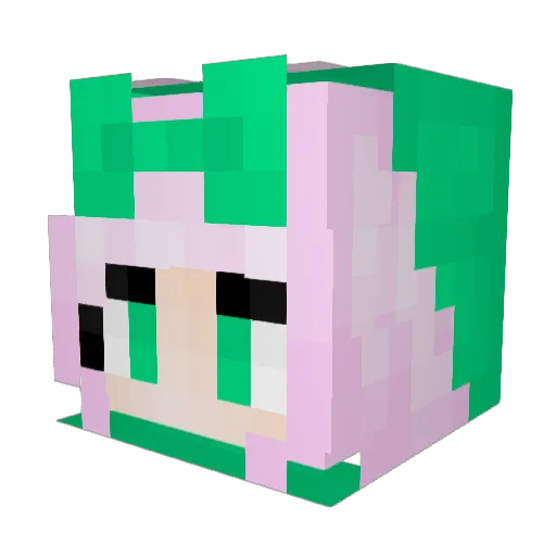 Ftreet Minecraft avatar head, 3D render