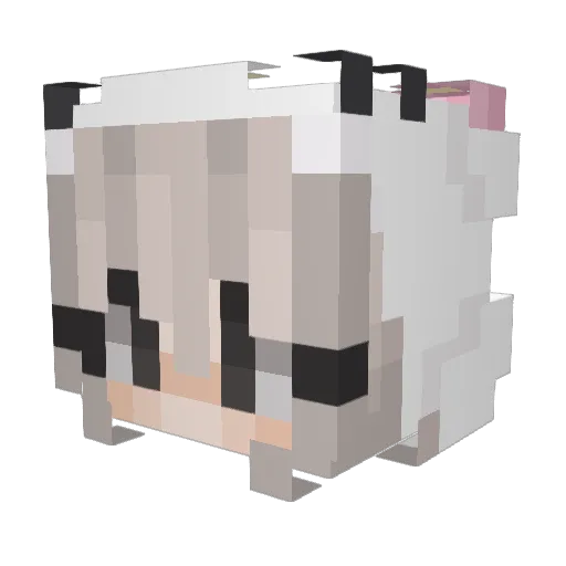 Fu06 Minecraft avatar head, 3D render