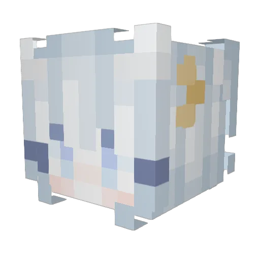 FuFuCan Minecraft avatar head, 3D render