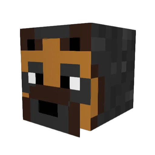 FuFurret Minecraft avatar head, 3D render