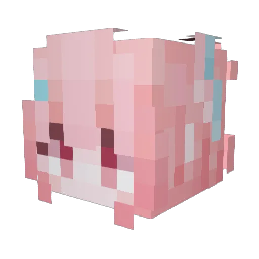 FuRuomeng Minecraft avatar head, 3D render