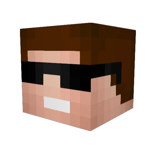 FuTuReTe Minecraft avatar head, 3D render