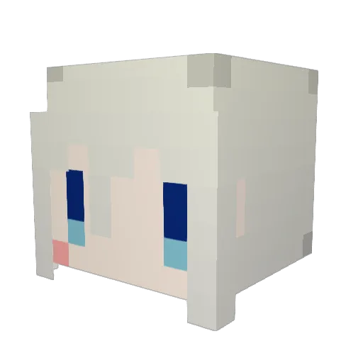 Fuafuatime Minecraft avatar head, 3D render