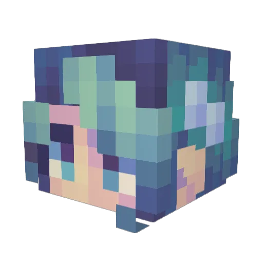 Fubauci Minecraft avatar head, 3D render