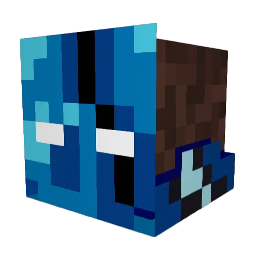 Fuberz Minecraft avatar head, 3D render