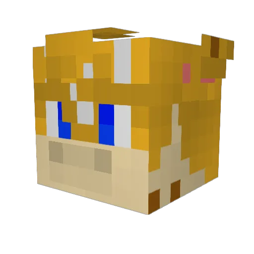 Fubuk1 Minecraft avatar head, 3D render