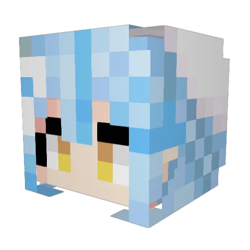 FubukiWaifu Minecraft avatar head, 3D render