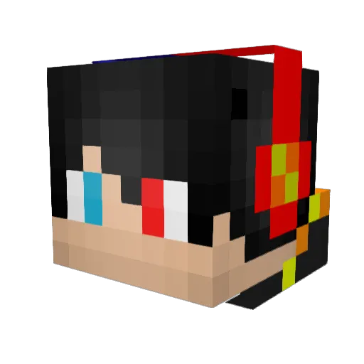 Fubyki555 Minecraft avatar head, 3D render
