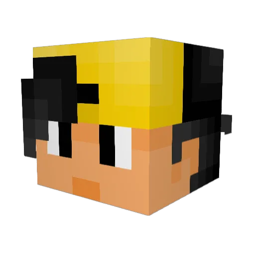 Fucalm Minecraft avatar head, 3D render
