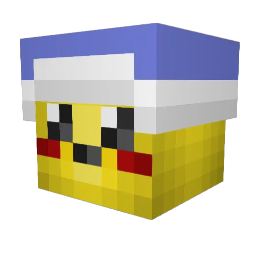 Fuchq Minecraft avatar head, 3D render