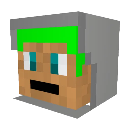Fuchsei Minecraft avatar head, 3D render
