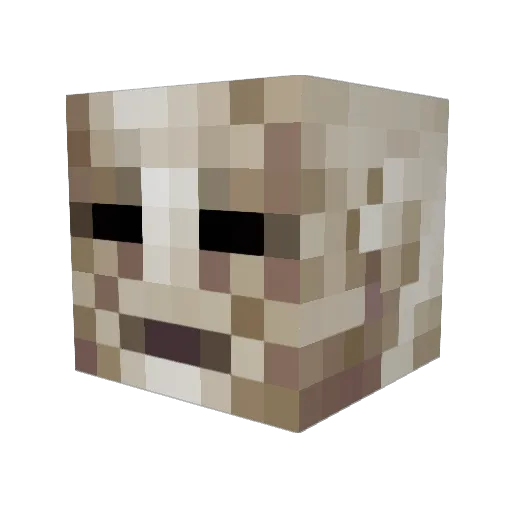 FuchsiMovie Minecraft avatar head, 3D render
