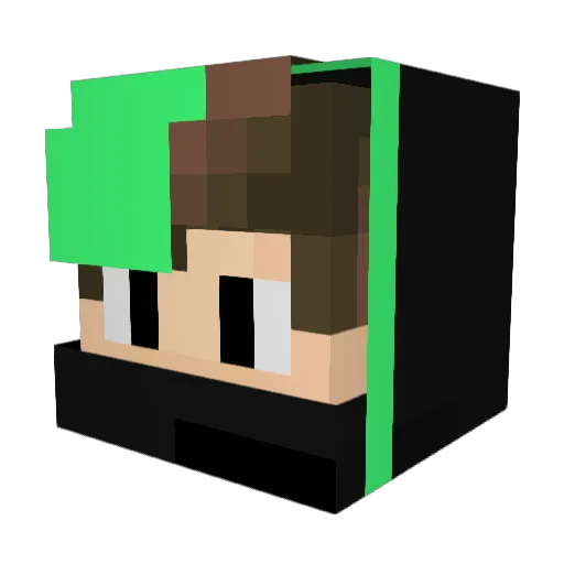 Fuchsi_Official Minecraft avatar head, 3D render