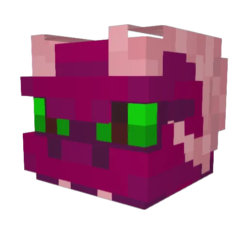 FuchsiaHydra Minecraft avatar head, 3D render