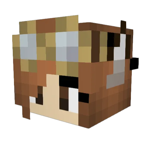 Fuchsina_ Minecraft avatar head, 3D render