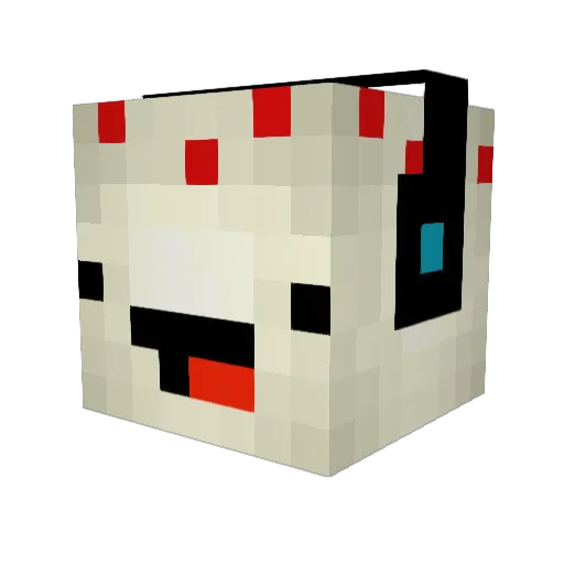 Fucion Minecraft avatar head, 3D render