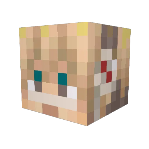 FudePen Minecraft avatar head, 3D render
