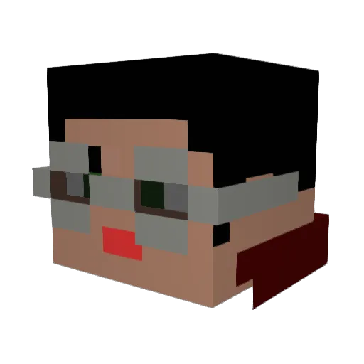 Fudencio Minecraft avatar head, 3D render