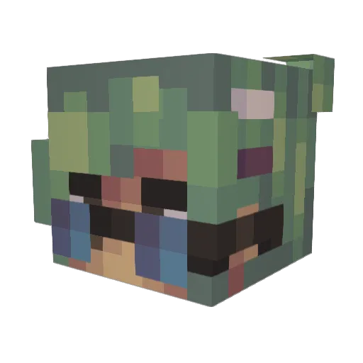 FudgeTaker Minecraft avatar head, 3D render