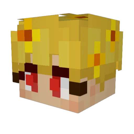 Fudgelando Minecraft avatar head, 3D render
