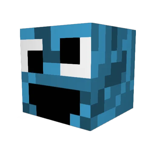 Fudgelog Minecraft avatar head, 3D render