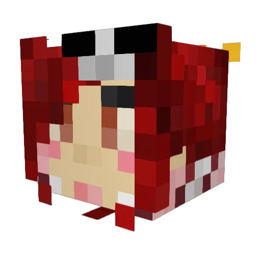 Fudgems Minecraft avatar head, 3D render