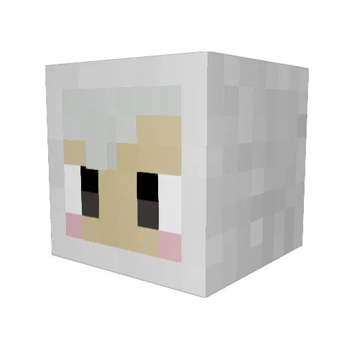 Fudi_Yang Minecraft avatar head, 3D render