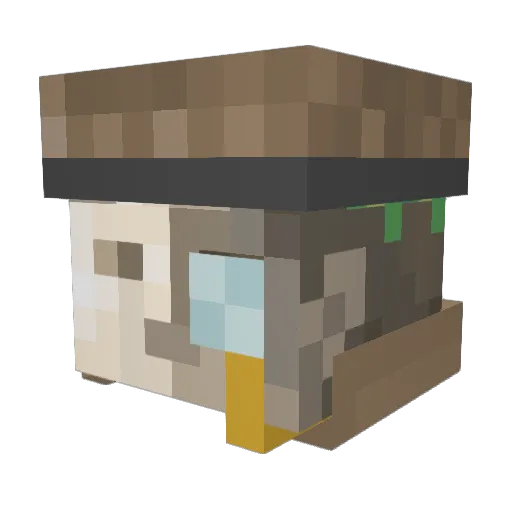 Fudons Minecraft avatar head, 3D render