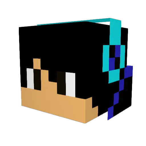 Fudoyato Minecraft avatar head, 3D render
