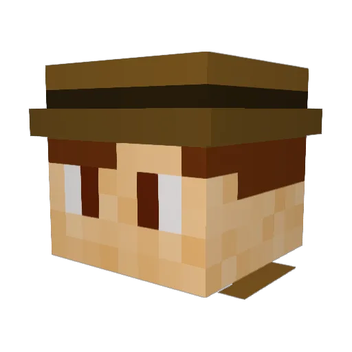 FuegoRod Minecraft avatar head, 3D render