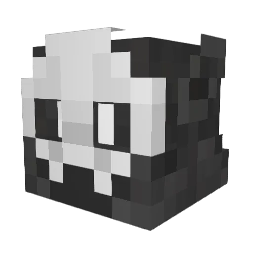 Fuffeh Minecraft avatar head, 3D render