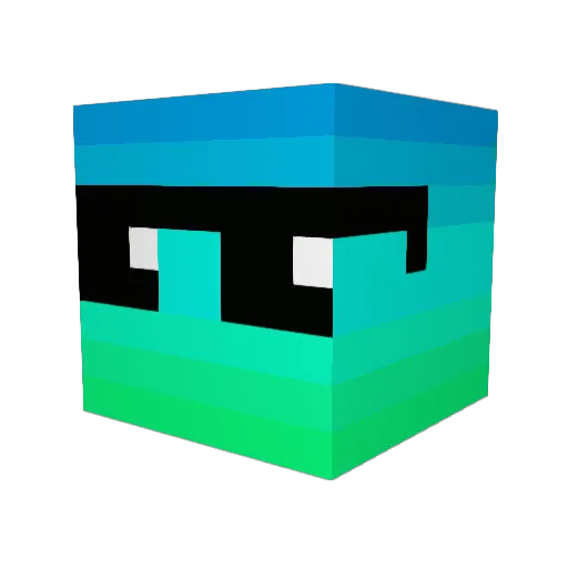 Fuffie Minecraft avatar head, 3D render