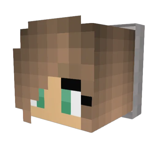 Fuffly Minecraft avatar head, 3D render