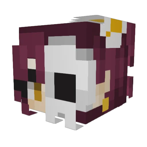 Fufiworld Minecraft avatar head, 3D render