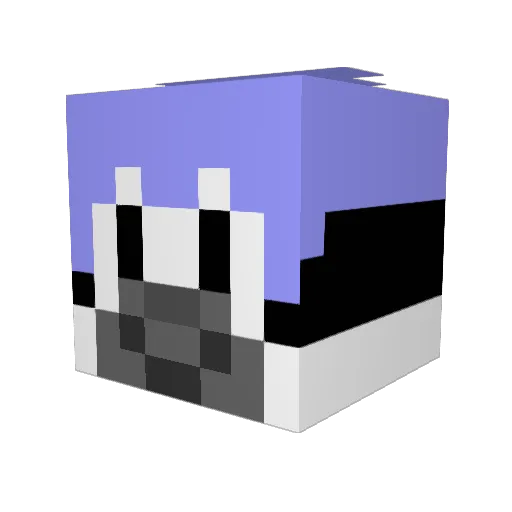 FufuBun Minecraft avatar head, 3D render