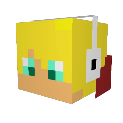 Fugi007 Minecraft avatar head, 3D render