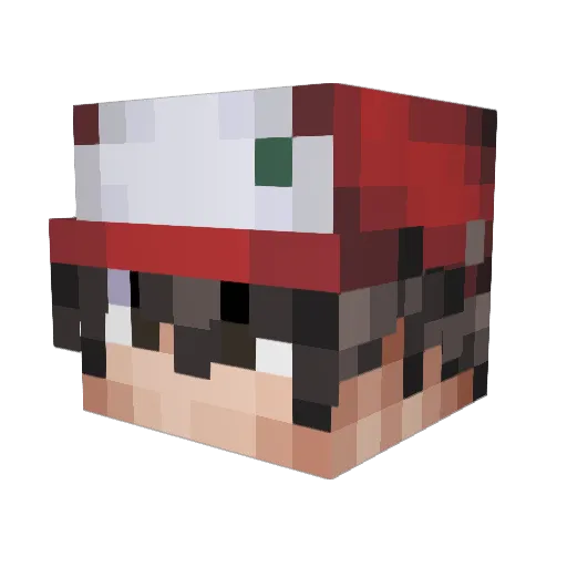 Fugimugi Minecraft avatar head, 3D render