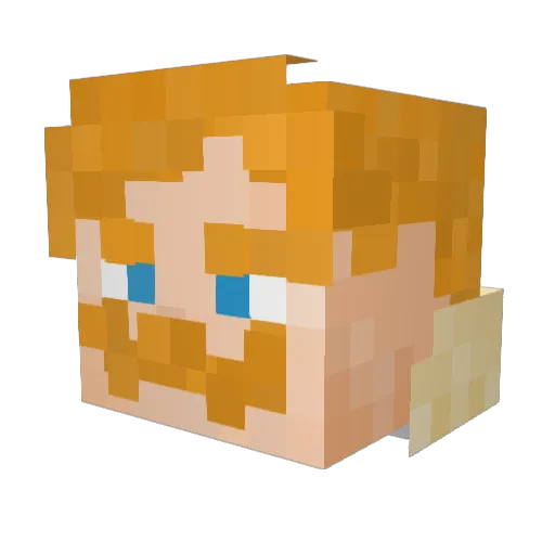 Fugitave Minecraft avatar head, 3D render