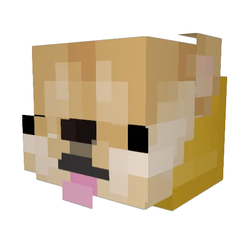 Fugleskremselet Minecraft avatar head, 3D render