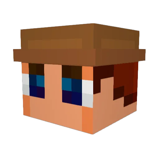 Fuhibiki Minecraft avatar head, 3D render