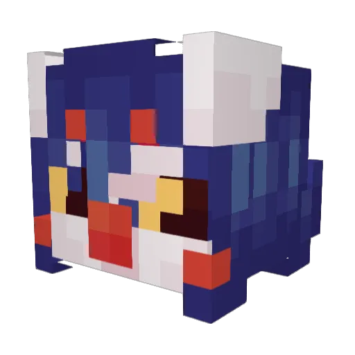 Fuhisho Minecraft avatar head, 3D render