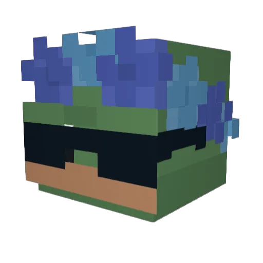 Fuhny Minecraft avatar head, 3D render