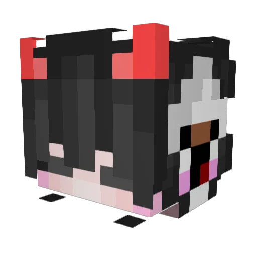 FuiRuMu Minecraft avatar head, 3D render