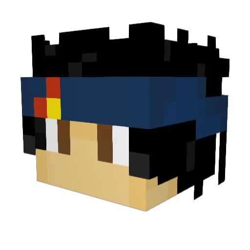 FujiGui Minecraft avatar head, 3D render